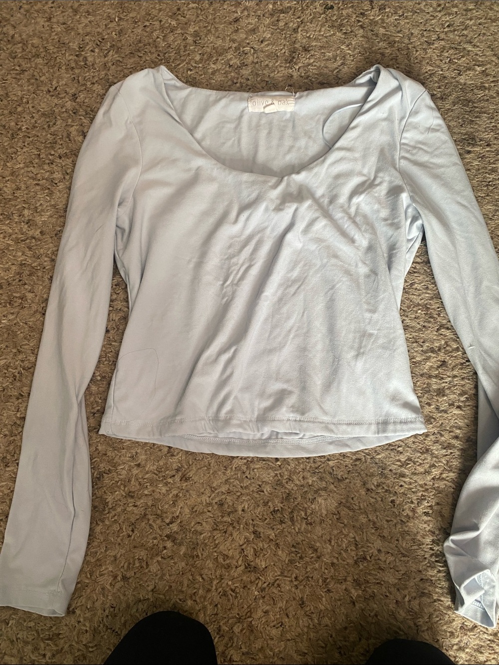 Olive & Oak Light Blue Long-Sleeve Scoop Neck Tee